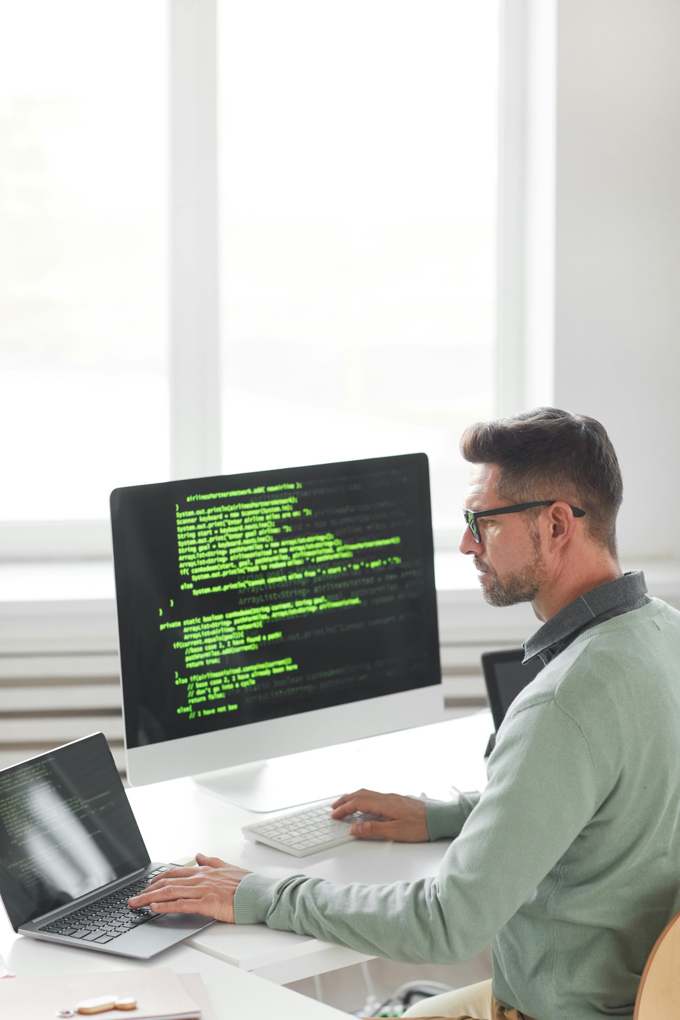 Man working in software develop company